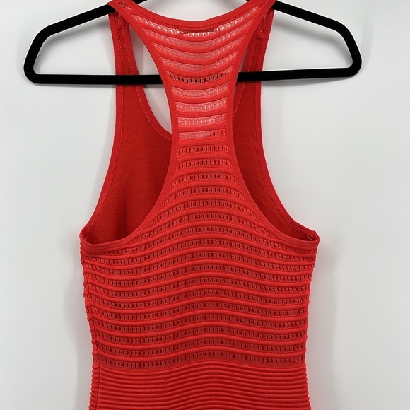 Ronny Kobo Women's Esha Coral Pointelle Knit Dress Orange Vermillion Size Medium - Picture 8 of 15